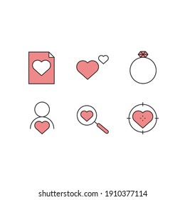 love set icon, isolated love set sign icon, vector illustration