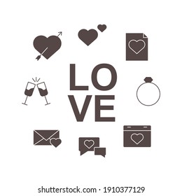 love set icon, isolated love set sign icon, vector illustration