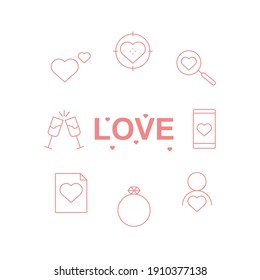 love set icon, isolated love set sign icon, vector illustration