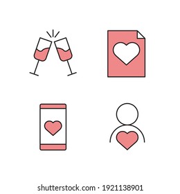 love set icon, isolated love set sign icon, vector illustration