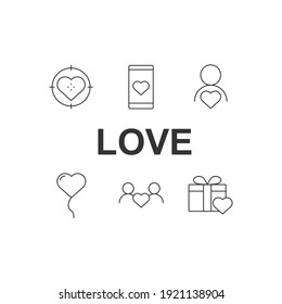 love set icon, isolated love set sign icon, vector illustration