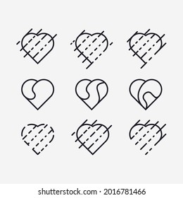 Love set logo design template