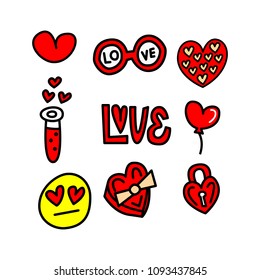 Love set vector elements, icons.