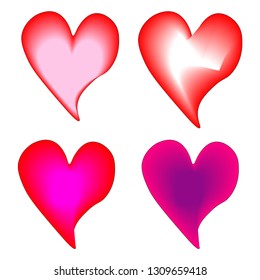 Love Set Vector Illustration. Four Love Vector Isolated in White Background