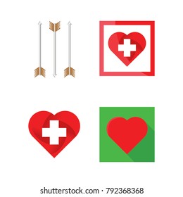 Love set vector logotype emblem isolated day of illustration eps 8