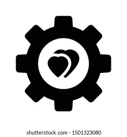 love setting glyph flat vector icon