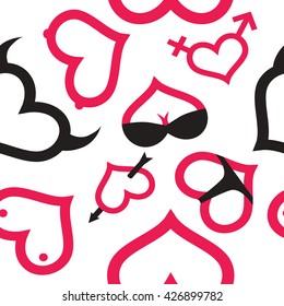 Love and sex seamless pattern