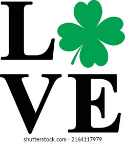 Love Shamrock Clover Isolated Vector Design