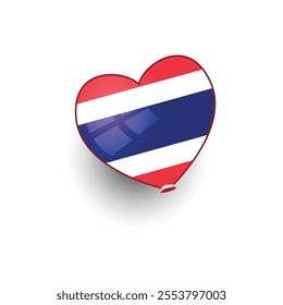 Love shape balloon thailand nation flag vector