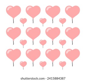 love shape balloon. valentine's day vector template.