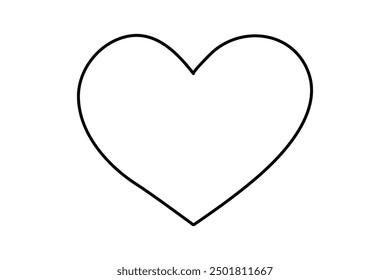 Forma de amor continua una línea de dibujo de Arte vectorial de contorno de forma de corazón