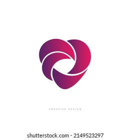 Love shape creative brand icon