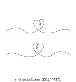 love shape drawing by continuos line thin line design vector illustration Editable stroke