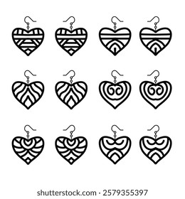 Love shape earring laser cut