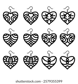 Love shape earring laser cut