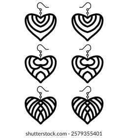 Love shape earring laser cut