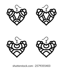 Love shape earring laser cut