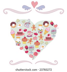 love shape food