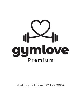 forma de amor con el diseño del logotipo de gimnasio, símbolo gráfico vectorial ilustración de icono 