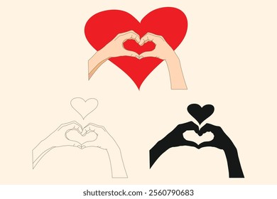 love shape hand, heart shape hand make for romantic design