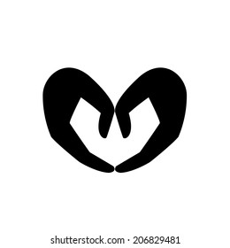 love shape hand icon