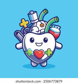 Love Shape Heart Cartoon Vector Icon Illustration Blue Color Animal Flat Icon Concept Isolated