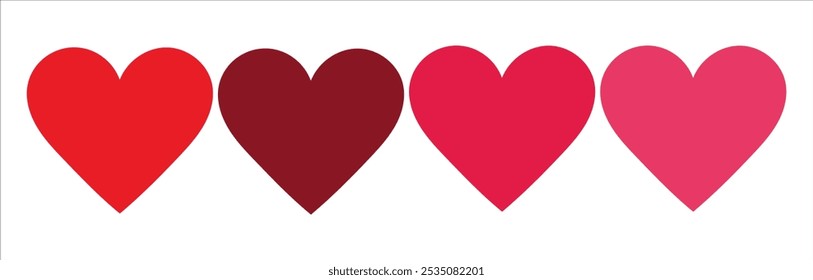 Liebe Form Symbol Vektorsatz.