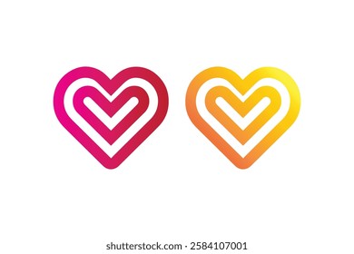 love shape icon vector silhouette isolated in white background