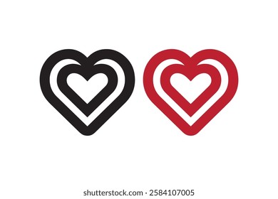 love shape icon vector silhouette isolated in white background