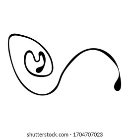 Love shape and infinity. Sign on postcard to Valentine s day, tattoo, print. Vector calligraphy and lettering illustration