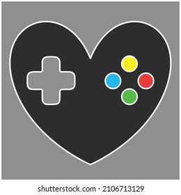 Love shape joystick design art vector