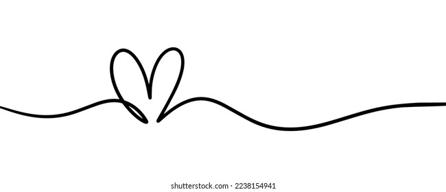 Love shape line art banner background design vector. 