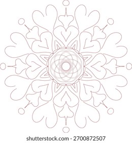 Diseño de icono de mandala de forma de amor