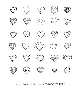 love shape outline collection element vector illustration