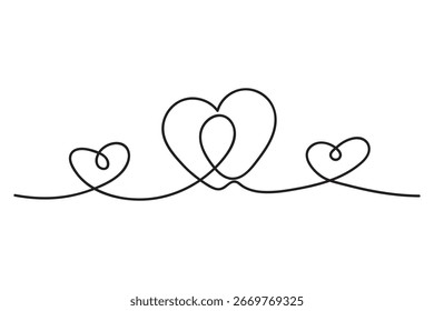 Love shape outline sketch one line continuous art minimalist isolate illustration