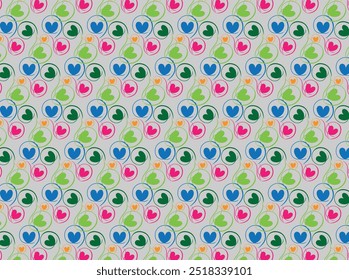 love shape pattern, colorful pattern design