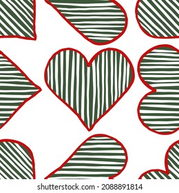 Love Shape Seamless Repeat Pattern in Christmas Vibe Color