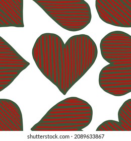 Love Shape Seamless Repeat Pattern in Christmas Vibe Color Design 4