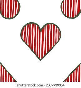 Love Shape Seamless Repeat Pattern in Christmas Vibe Color_Design 1