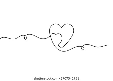 Forma de amor simple una línea de arte día de San Valentín contorno mínimo diseño de Vector romántico
