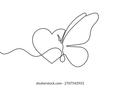 Love Form einfache eine Zeile Kunst Valentinstag minimale Umriss romantische Vektordesign
