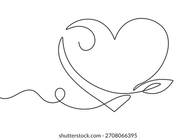 Love Form einfache eine Zeile Kunst Valentinstag minimale Umriss romantische Vektordesign