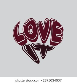 Love shape simple typography t-shirt