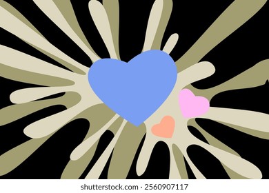 Love shape theme abstract background, bright blue color, easy to edit vector style
