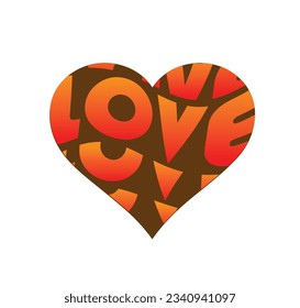 love shape typhographic print able design