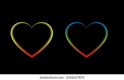 love shape vector illustration of red abstract background with blurred magic cute  heart shape neon lighting . 