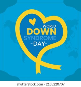 love shape world down syndrome day background