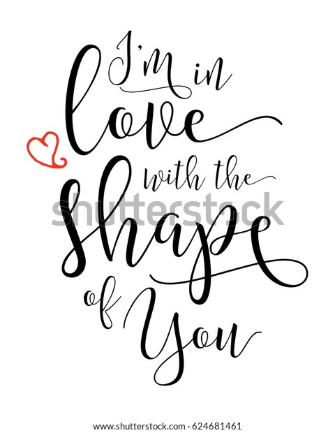 Im Love Shape You Calligraphy Typography 库存矢量图 免版税