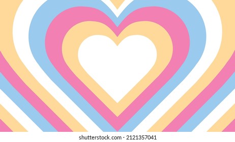 love shaped background. background with colorful love pattern. pastel blue, yellow, pink, and white background. background themed love, affection, cheerful, and children