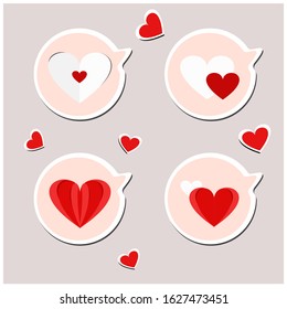 love shaped decoration icons suitable for all wedding designs, valentines day, mother's day